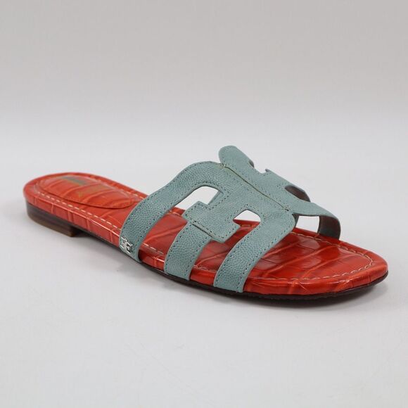 🔥NEW Sam Edelman Bay Classic Slide Sandal, Blue Lizard 8US/38.5EU MSRP$120🔥 - Picture 3 of 10